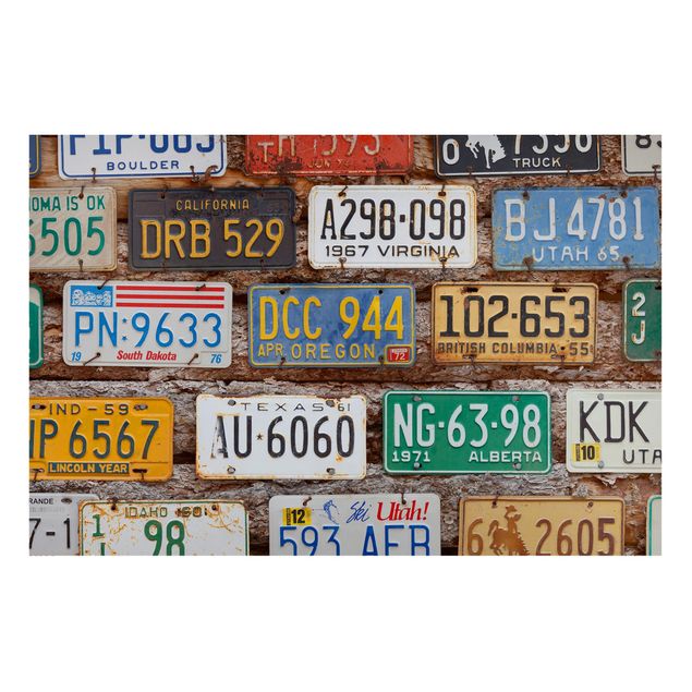 Magnet boards sayings & quotes American License Plates On Wood
