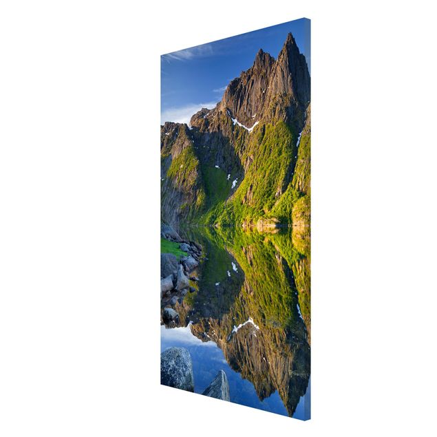 Mountain art prints Mountain Landscape With Water Reflection In Norway