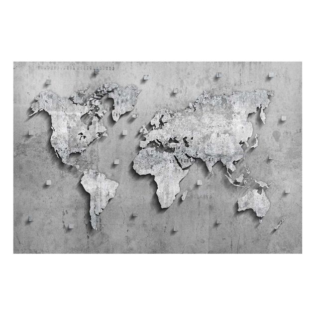 Magnet boards maps Concrete World Map