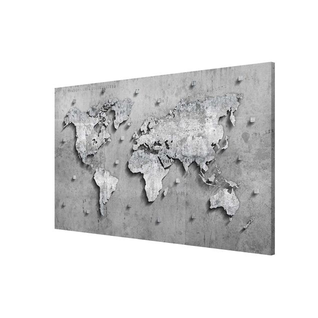 Magnet boards stone Concrete World Map