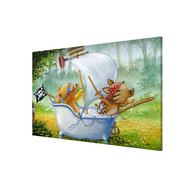 Animal canvas Buddy Bear - In The Bathtub
