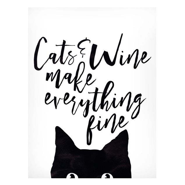 Cat prints Cats And Wine make Everything Fine