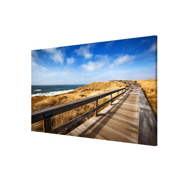 Beach canvas art Path between dunes at the North Sea on Sylt