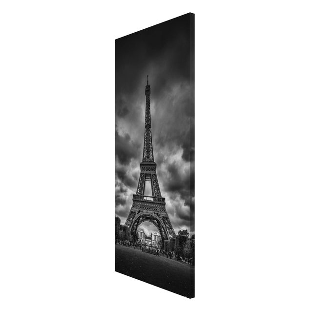 Modern art prints Eiffel Tower In Front Of Clouds In Black And White