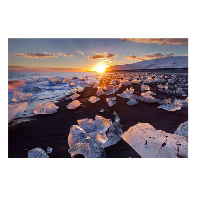Prints landscape Chunks Of Ice On The Beach Iceland