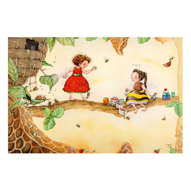 Nursery wall art Little Strawberry Strawberry Fairy - At the bee fairy's