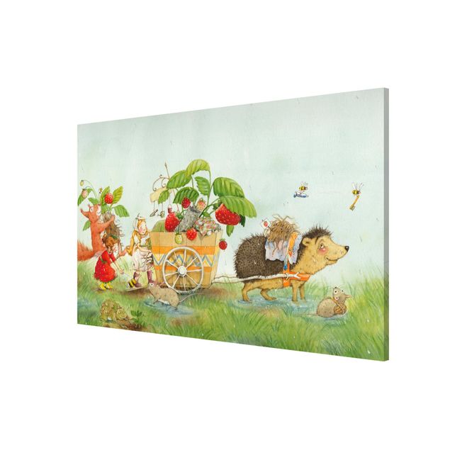 Child wall art Little Strawberry Strawberry Fairy - With Hedgehog