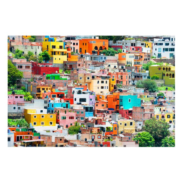 Prints modern Coloured Houses Front Guanajuato