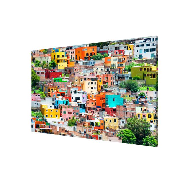 Skyline wall art Coloured Houses Front Guanajuato