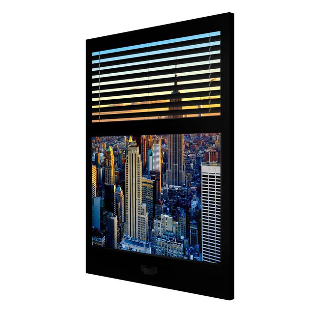 Contemporary art prints Window View Blinds - Sunrise New York