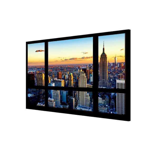 3D wall art Window view - Sunrise New York
