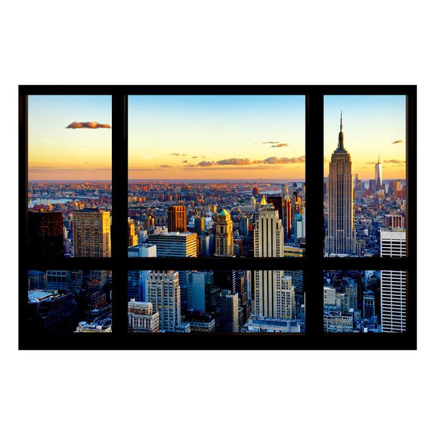New York skyline print Window view - Sunrise New York