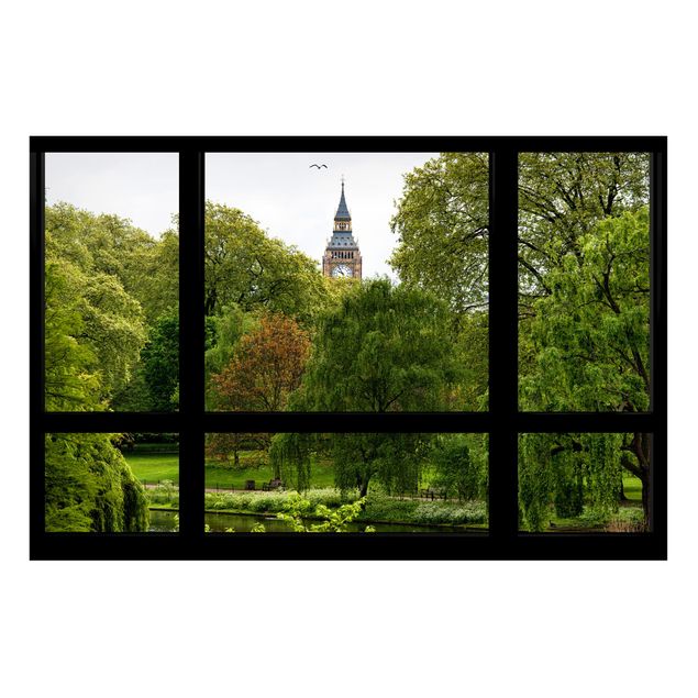 London art prints Window overlooking St. James Park on Big Ben