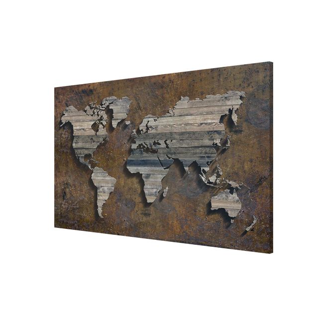 Magnet boards wood Wooden Grid World Map