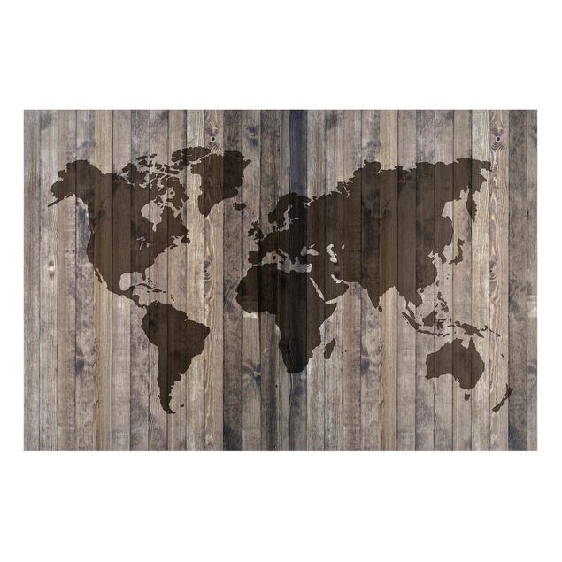 Magnet boards maps Wood World Map