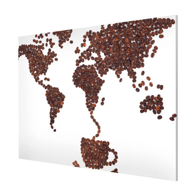 Magnet boards maps Coffee around the world