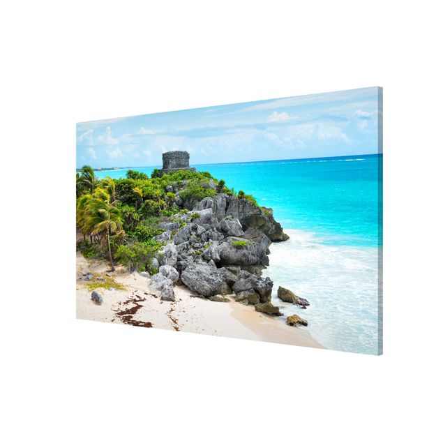Beach canvas art Caribbean Coast Tulum Ruins