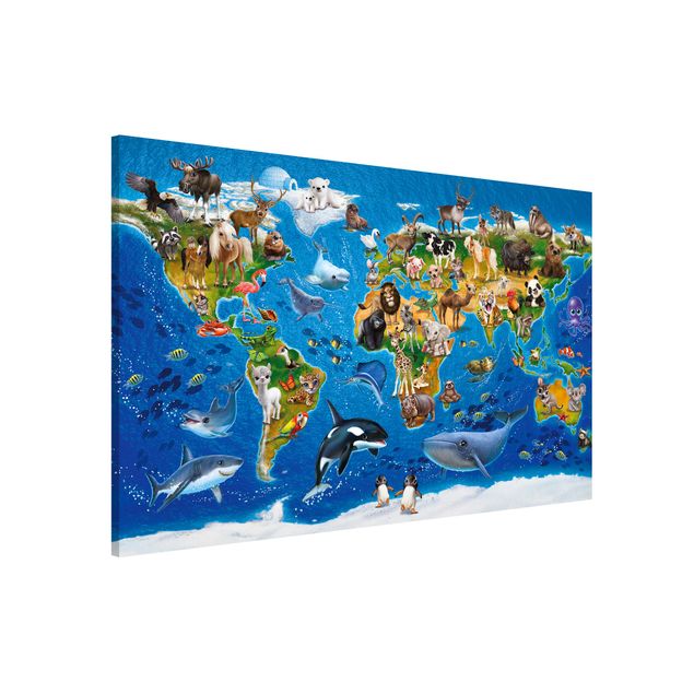 Nursery decoration Animal Club International - World Map With Animals