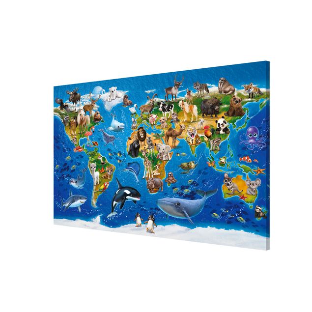Magnet boards animals Animal Club International - World Map With Animals