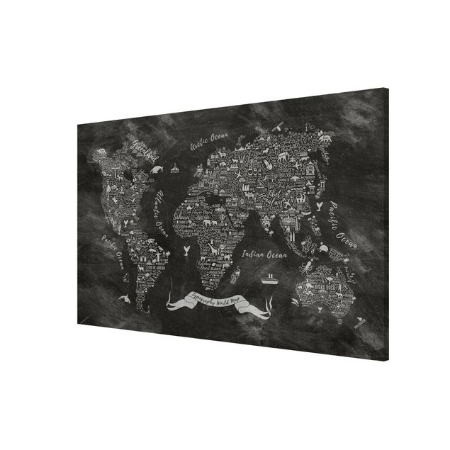 Prints maps Chalk Typography World Map