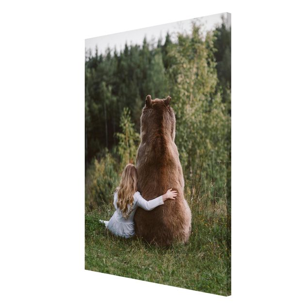 Magnet boards animals Girl With Brown Bear