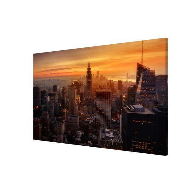 Contemporary art prints Manhattan Skyline Evening