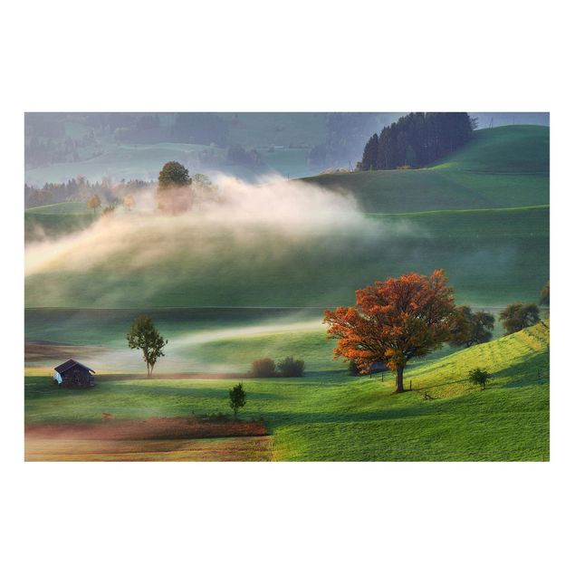 Prints landscape Misty Autumn Day Switzerland
