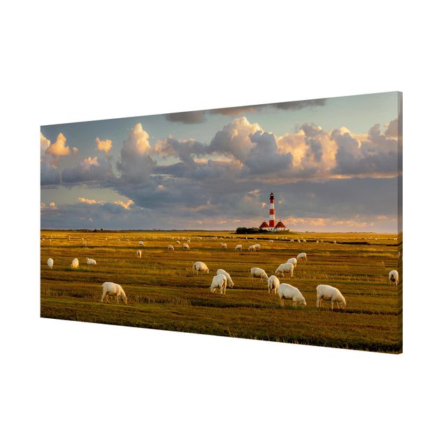 Magnet boards animals North Sea Lighthouse With Flock Of Sheep