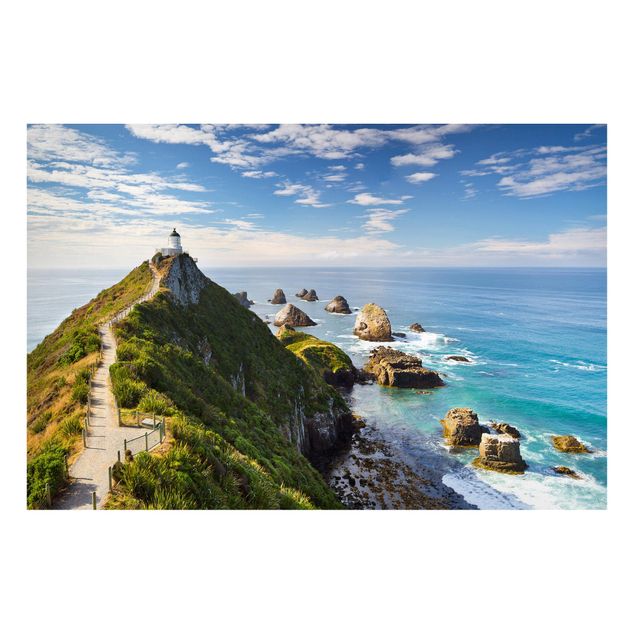 Prints landscape Nugget Point Lighthouse And Sea New Zealand