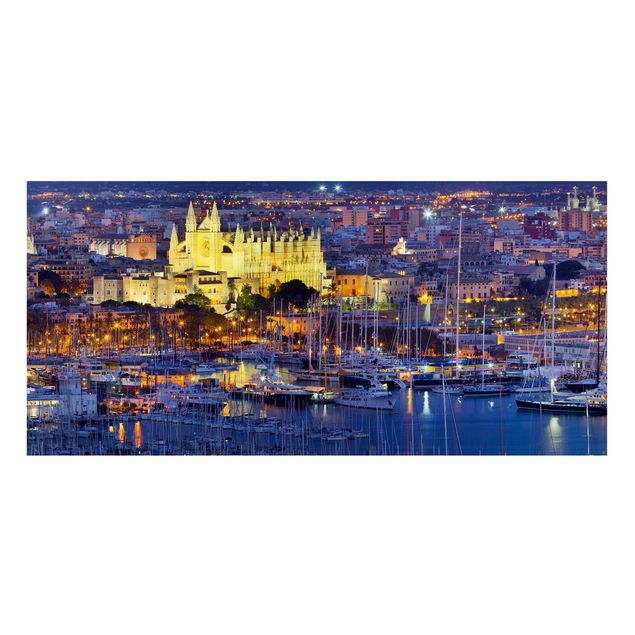 Contemporary art prints Palma De Mallorca City Skyline And Harbor