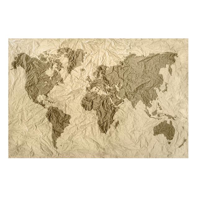 Magnet boards maps Paper World Map Beige Brown