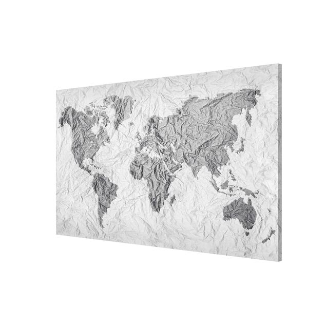 Printable world map Paper World Map White Grey