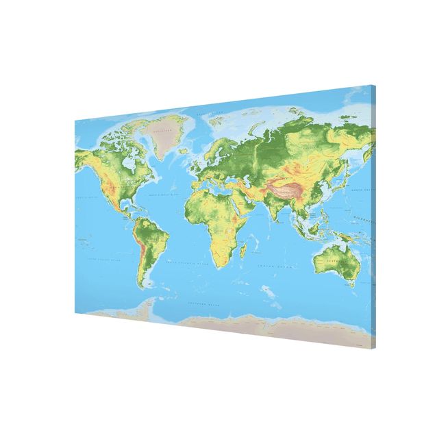 Prints maps Physical World Map