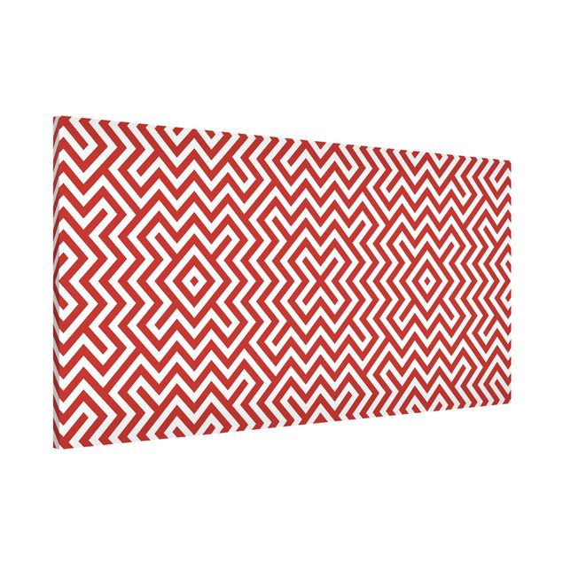 Kitchen Red Geometric Stripe Pattern