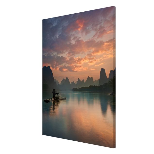Mountain art prints Sunrise Over Chinese River