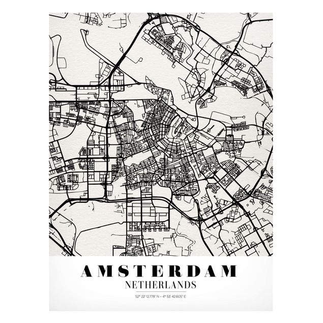 Magnet boards maps Amsterdam City Map - Classic