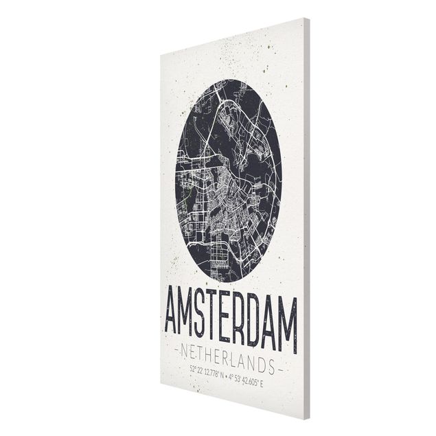 Magnet boards sayings & quotes Amsterdam City Map - Retro
