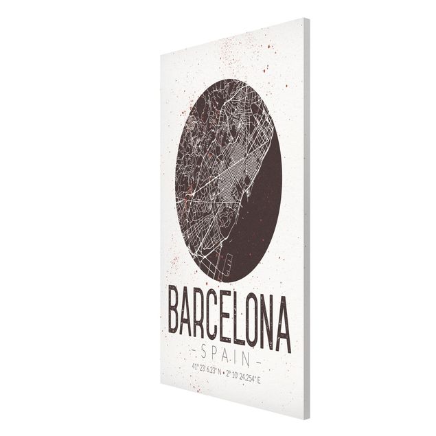 Magnet boards sayings & quotes Barcelona City Map - Retro
