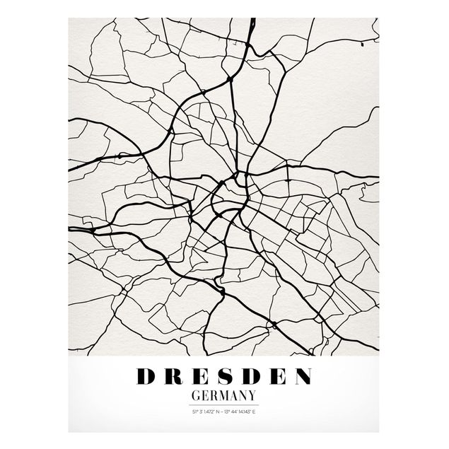 Magnet boards maps Dresden City Map - Classical