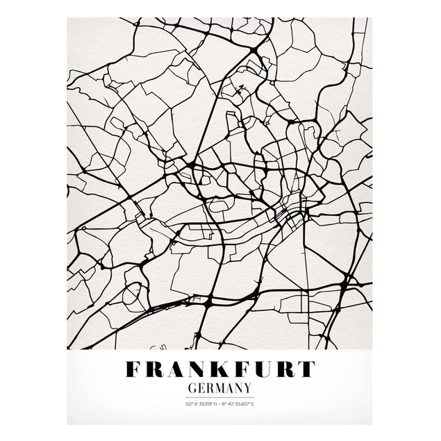 Magnet boards maps Frankfurt City City Map - Classical