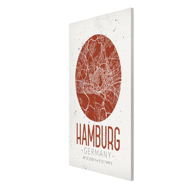 Magnet boards sayings & quotes Hamburg City Map - Retro