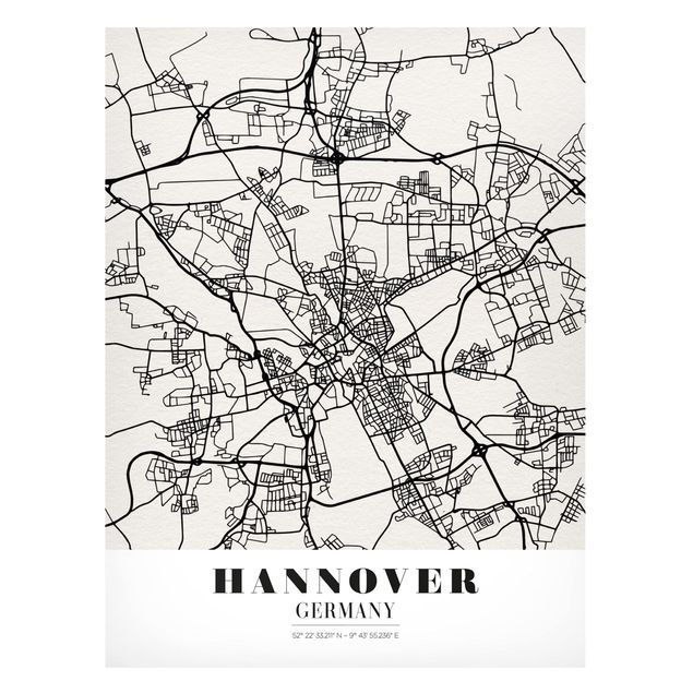 Magnet boards maps Hannover City Map - Classic