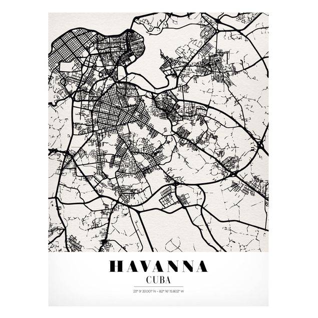 Magnet boards maps Havana City Map - Classic