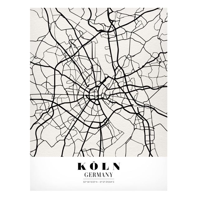 Magnet boards maps Cologne City Map - Classic