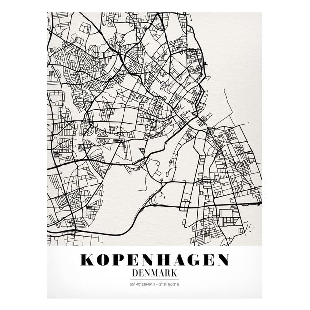 Magnet boards maps Copenhagen City Map - Classic