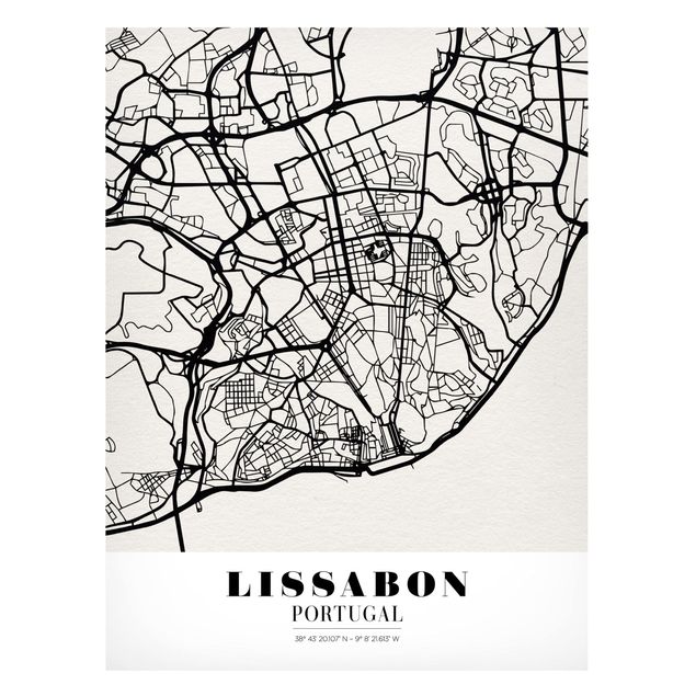 Magnet boards maps Lisbon City Map - Classic