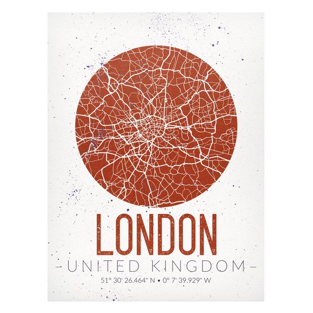 Prints London City Map London - Retro