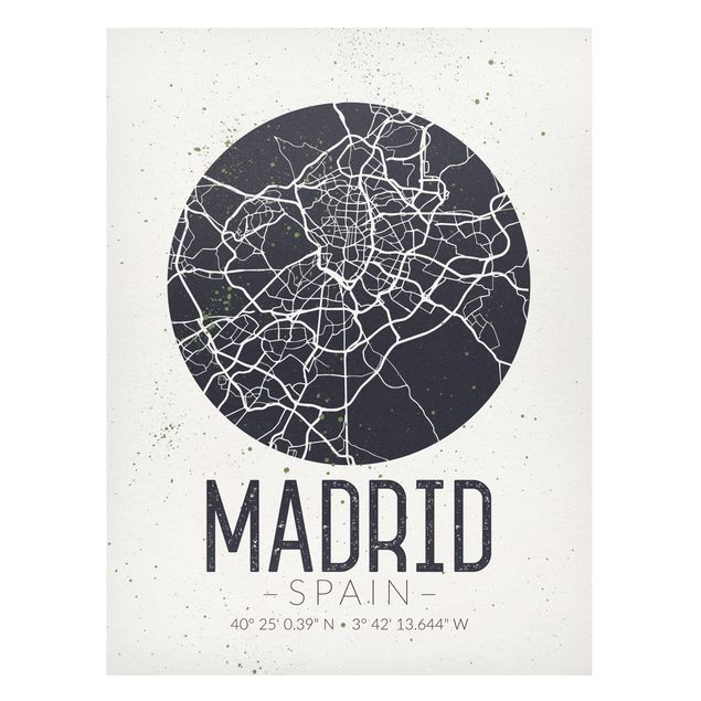 Magnet boards maps Madrid City Map - Retro