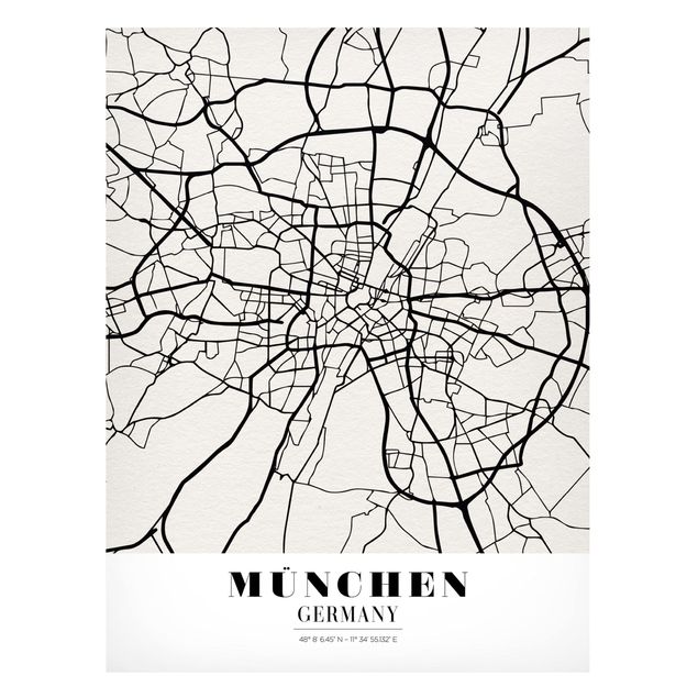 Magnet boards maps Munich City Map - Classic