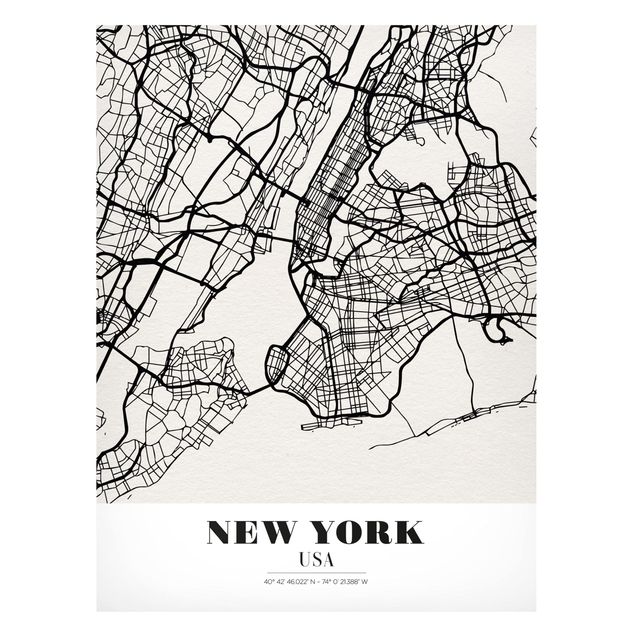 New York skyline print New York City Map - Classic